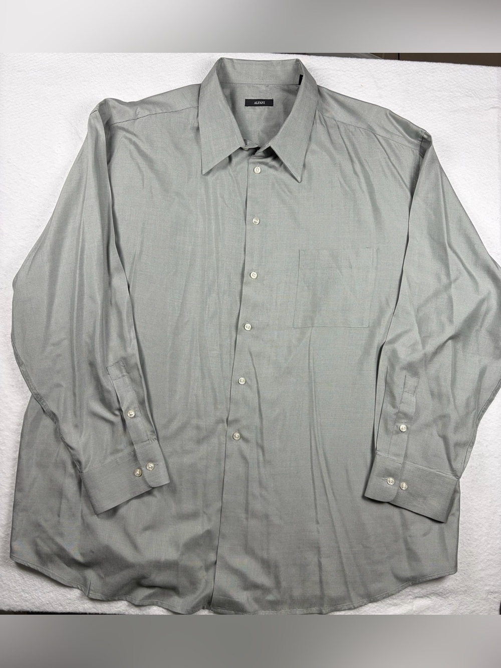 Alfani Men's Light Gray Button-Down Dress Shirt